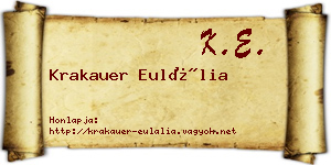 Krakauer Eulália névjegykártya